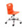 Titan Swivel Junior Chair, Size 3-4, Orange seat, Chrome base with castors.