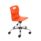 Titan Swivel Junior Chair, Size 3-4, Orange seat, Chrome base with castors.
