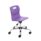 Titan Swivel Junior Chair, Size 3-4, purple seat, chrome base with castors. Ideal for kids' study spaces.