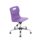 Titan Swivel Junior Chair, Size 3-4, purple seat, chrome base with glides. Ideal for kids' study areas.
