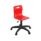 Titan Swivel Junior Chair, Size 3-13, red plastic seat, black plastic base with castors.