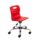 Titan Swivel Junior Chair in red with chrome base and castors, suitable for sizes 3-4.