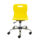 Titan Swivel Junior Chair in yellow with chrome base and castors, featuring height adjustment and lumbar support.