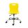 Titan Swivel Junior Chair in yellow with chrome base and castors, featuring height adjustment and lumbar support.