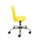Titan Swivel Junior Chair in bright yellow with chrome base and castors, featuring a height-adjustable, swivelling design.