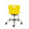 Titan Swivel Junior Chair in yellow with a chrome base and castors, featuring a height-adjustable seat and lumbar support.