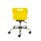 Titan Swivel Junior Chair in yellow with a chrome base and castors, featuring a height-adjustable seat and lumbar support.