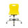Titan Swivel Junior Chair in yellow with chrome 4-star base, height-adjustable seat, and lumbar support for educational environments.