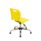 Titan Swivel Junior Chair in yellow with chrome 4-star base and glides, height-adjustable for educational seating.