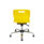 Titan Swivel Junior Chair in yellow with chrome base, height-adjustable, designed for educational seating.