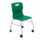 Titan Move 4 Leg Chair with castors, featuring a green plastic seat and silver metal frame.