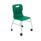 Titan Move 4 Leg Chair with castors, featuring a green plastic seat and silver metal frame.