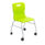 Titan Move 4 Leg Chair with Castors in vibrant lime green, featuring a curved seat and smooth rolling wheels.