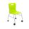 Titan Move 4 Leg Chair with Castors in vibrant lime green, featuring a curved seat and smooth rolling wheels.