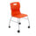Titan Move 4 Leg Chair with castors in vibrant orange color, featuring a molded plastic seat and metal legs.