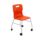 Titan Move 4 Leg Chair with castors in vibrant orange color, featuring a molded plastic seat and metal legs.