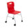 Titan Move 4 Leg Chair with castors, featuring a red plastic seat and backrest with a silver metal frame.