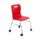 Titan Move 4 Leg Chair with castors, featuring a red plastic seat and backrest with a silver metal frame.