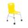 Titan Move 4 Leg Chair with castors in bright yellow, featuring a durable plastic seat and metal frame.