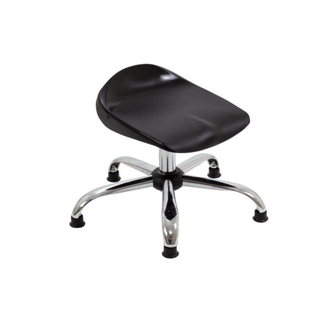 Titan Swivel Junior Stool, Size 5-6, black seat, chrome base with glides.