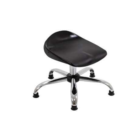 Titan Swivel Junior Stool, Size 5-6, black seat, chrome base with glides.