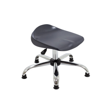 Titan Swivel Junior Stool, Size 5-6, Charcoal seat, Chrome base with glides. Compact and modern design.