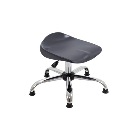Titan Swivel Junior Stool, Size 5-6, Charcoal seat, Chrome base with glides. Compact and modern design.