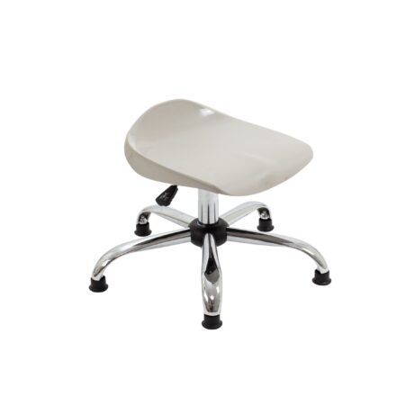 Titan Swivel Junior Stool in grey with chrome base and glides, suitable for size 5-6.