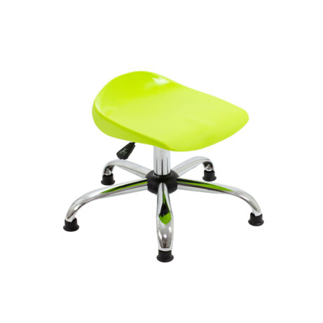 Titan Swivel Junior Stool, Size 5-6, Lime seat, Chrome base, featuring glides.