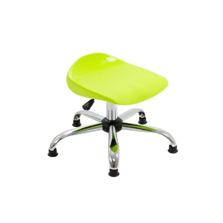 Titan Swivel Junior Stool, Size 5-6, Lime seat, Chrome base, featuring glides.