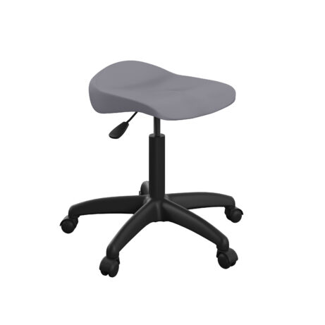 Titan Swivel Senior Stool, Size 5-6, charcoal seat, black plastic base with castors.