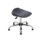 Titan Swivel Senior Stool in Charcoal with Chrome Base and Glides, Size 5-6, ergonomic design.