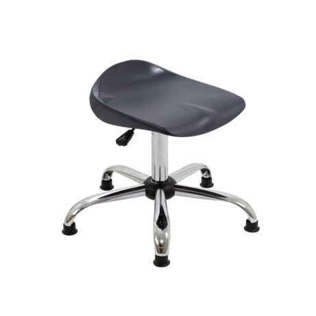 Titan Swivel Senior Stool in Charcoal with Chrome Base and Glides, Size 5-6, ergonomic design.