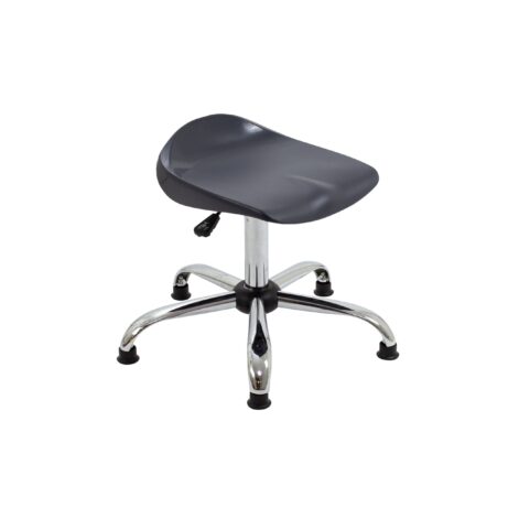 Titan Swivel Senior Stool in Charcoal with Chrome Base and Glides, Size 5-6, ergonomic design.