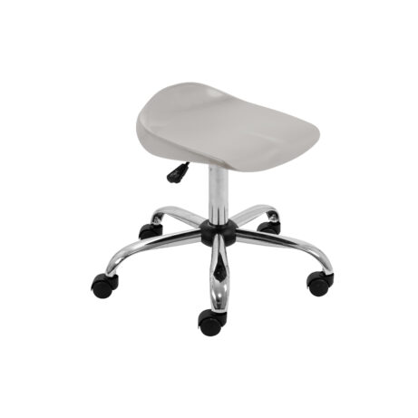 Titan Swivel Senior Stool, Size 5-6, Grey seat, Chrome base with castors.
