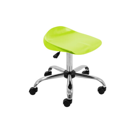 Titan Swivel Senior Stool, Size 5-6, Lime seat with chrome base and castors.