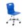 Titan Swivel Senior Chair, Size 5-6, Blue seat with chrome base and castors. Ideal for office or learning environments.