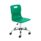 Titan Swivel Senior Chair, Size 5-6, green seat with chrome base and castors. Ideal for classrooms or offices.