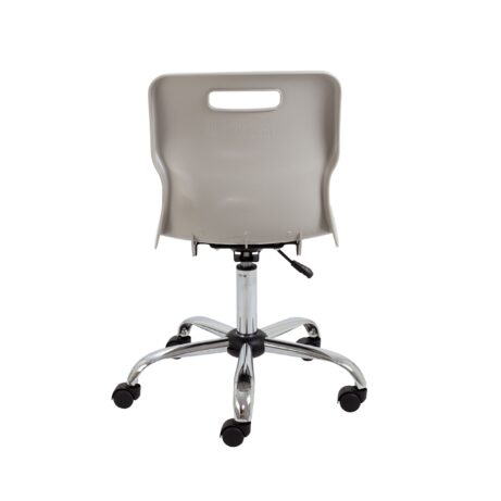 Titan Swivel Senior Chair with chrome base, five castors, and anti-tilt design, suitable for educational seating.