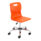 Titan Swivel Senior Chair, Size 5-6, orange seat with chrome base and castors. Ideal for office or study use.