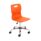 Titan Swivel Senior Chair, Size 5-6, orange seat with chrome base and castors. Ideal for office or study use.