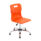 Titan Swivel Senior Chair, orange seat, chrome base and glides, size 5-6. Ideal for contemporary office settings.