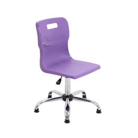Titan Swivel Senior Chair, Size 5-6, Purple seat, Chrome base with glides.
