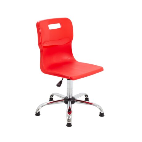 Titan Swivel Senior Chair, Size 5-6, Red seat, Chrome base with glides.