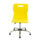 Titan Swivel Senior Chair in yellow with chrome base and glides, designed for versatile classroom seating.