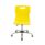 Titan Swivel Senior Chair in yellow with chrome base and glides, designed for versatile classroom seating.