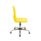 Titan Swivel Senior Chair in yellow with chrome base and glides, designed for versatile classroom seating and lumbar support.
