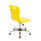 Titan Swivel Senior Chair in yellow with a chrome base and glides, designed for educational seating and lumbar support.