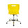 Titan Swivel Senior Chair in yellow with chrome base, glides, lumbar support, and anti-tilt design for classroom use.