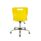 Titan Swivel Senior Chair in yellow with chrome base, glides, lumbar support, and anti-tilt design for classroom use.